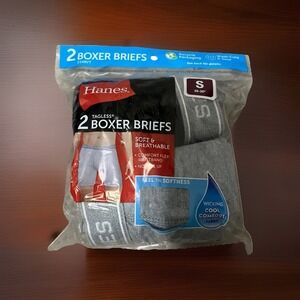 Hanes 2 Pack Boxer Briefs Size S